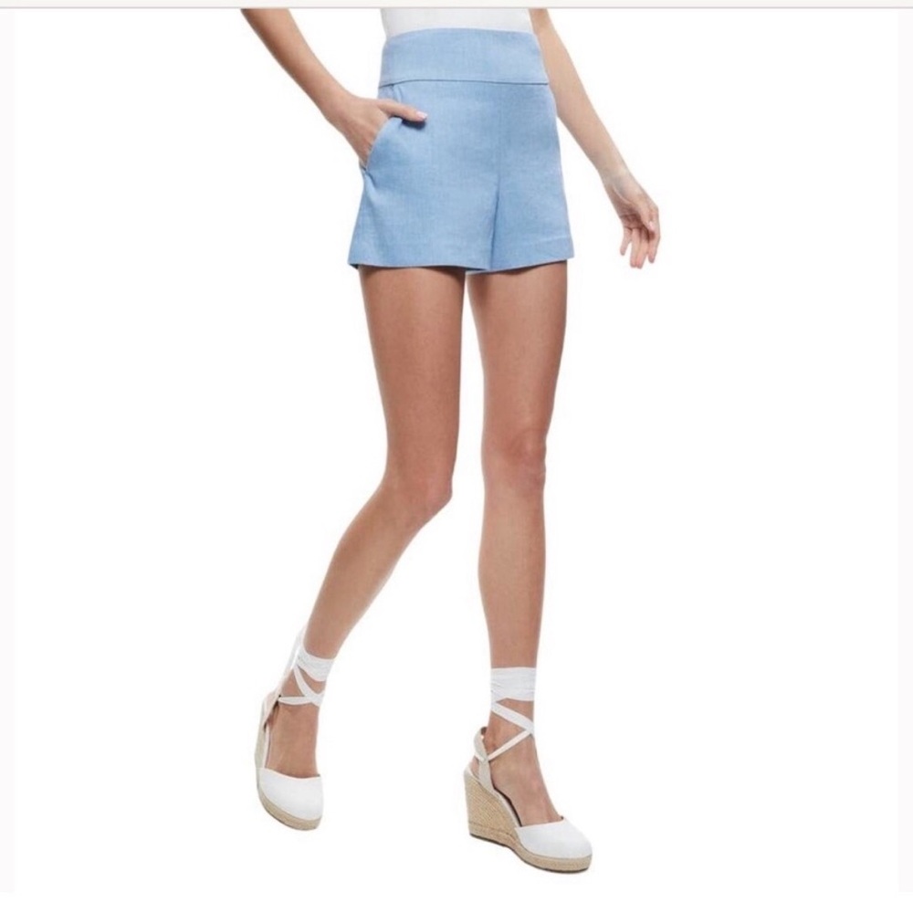 Alice and Olivia Light Blue Linen Blend Shorts Sz 10
